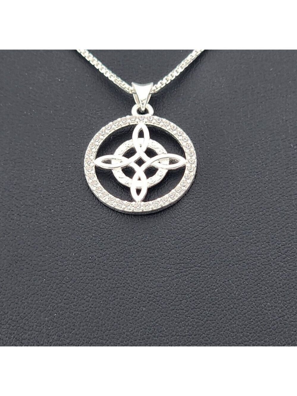 New Sterling Silver 925 Witch’s Knot Necklace – Wiccan Pagan Protection Amulet - Picture 7 of 8
